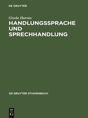 cover image of Handlungssprache und Sprechhandlung